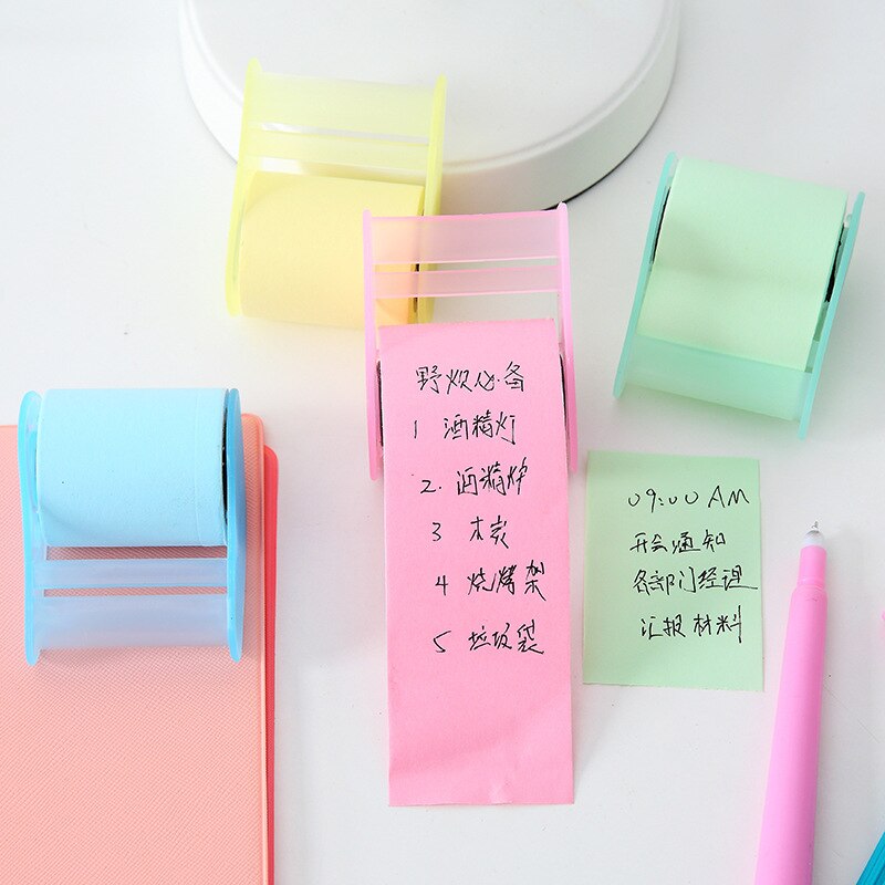 Memo Tape En Dispenser Lage Tack Tape Papier Sticker Voor Diy Craft Kaarten Stansmessen Maken Leverancier