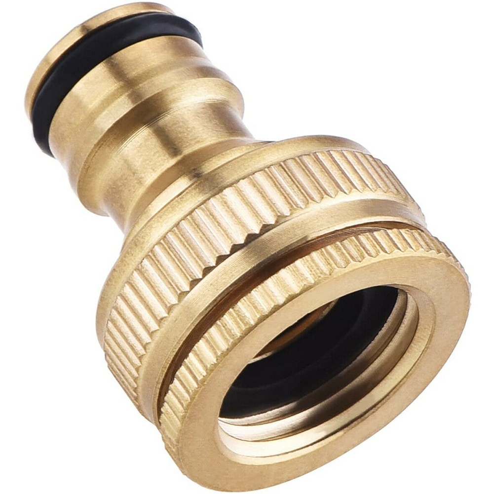 Brass Faucet Adapter, G3/4" To G1/2" Faucet Aerator Adapter Hose Thread Fitting Connector For Washing Machine Dishwasher Garden: Bronze Yellow