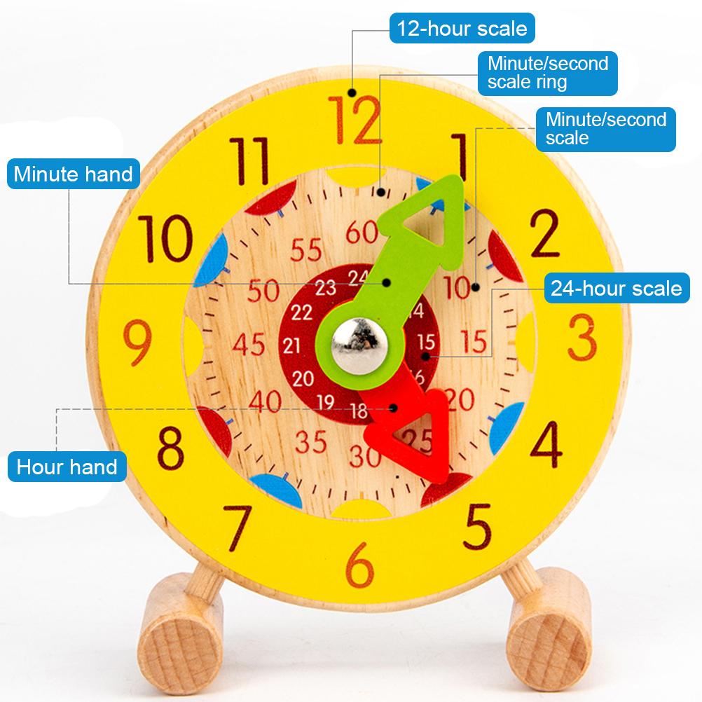 Orologio in legno tempo didattico giocattolo bambini apprendimento orologio digitale cognitivo educazione precoce giocattolo educativo regalo di compleanno