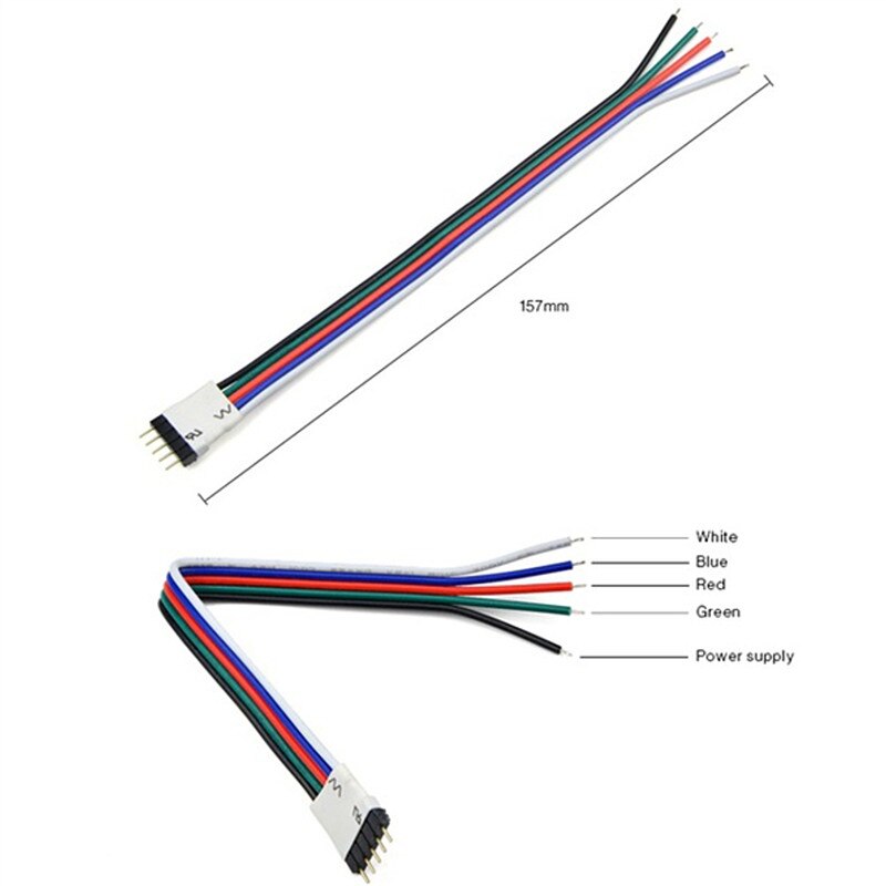 4 pin RGB Stecker 5 Pin RGBW Stecker Männlich/Weiblich LED Streifen Nadel Stecker Schweißen Kabel Für 5050 3528 RGB RGBW LED Streifen