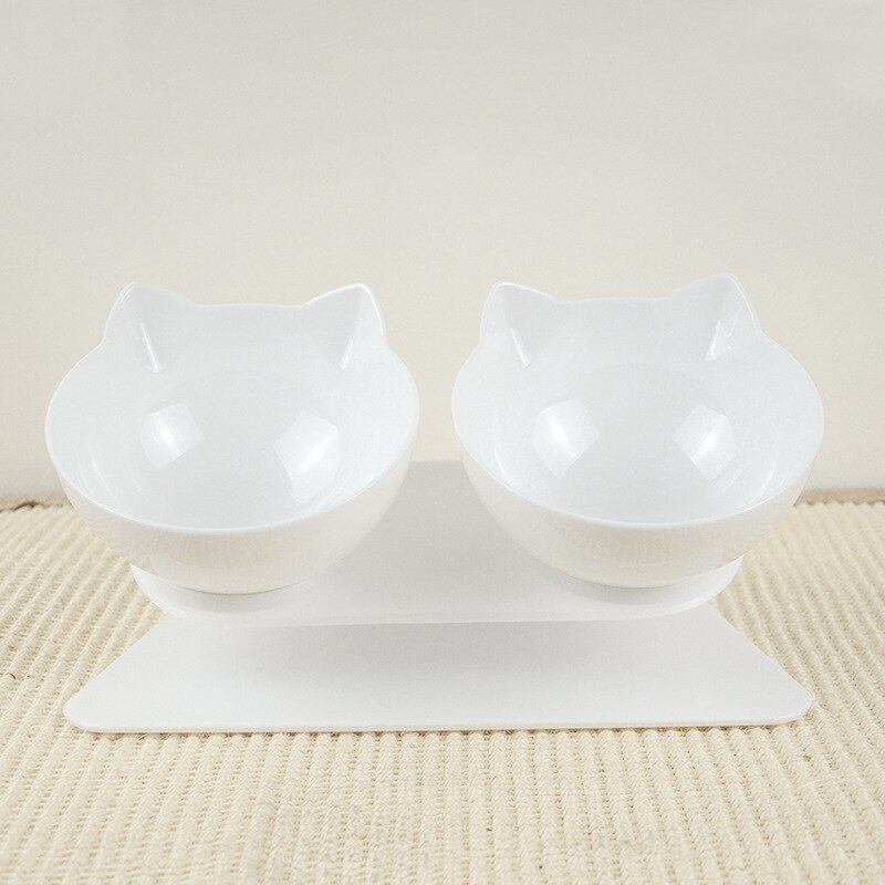 Cuenco de agua para perros y gatos, plástico antideslizante para alimentador, suministros de productos, doble protección del cuello con soporte, Alimentación de Mascotas, 1 Uds.