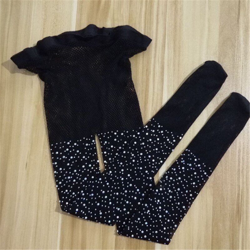 Småbarn barn flickor barn mesh nät nät strumpbyxor diamant strumpbyxor strass shine casual strumpor