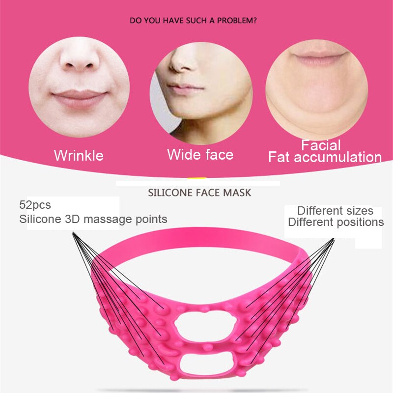3d mascarillas faciales de silicona adelgazantes en forma de v, antiarrugas, vendaje de estiramiento facial, cinturón masajeador, herramientas reafirmantes de la piel