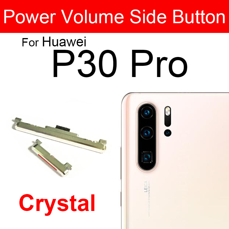 Bouton latéral de commande de Volume d&#39;alimentation pour Huawei P30 P30Pro P30 Lite, pièces de réparation: P30 Pro  Crystal