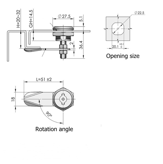 Rotary tongue lock Cam Cylinder Locks Door Cabinet Mailbox Drawer Cupboard Locker Security Furniture Locks With Key Hardware
