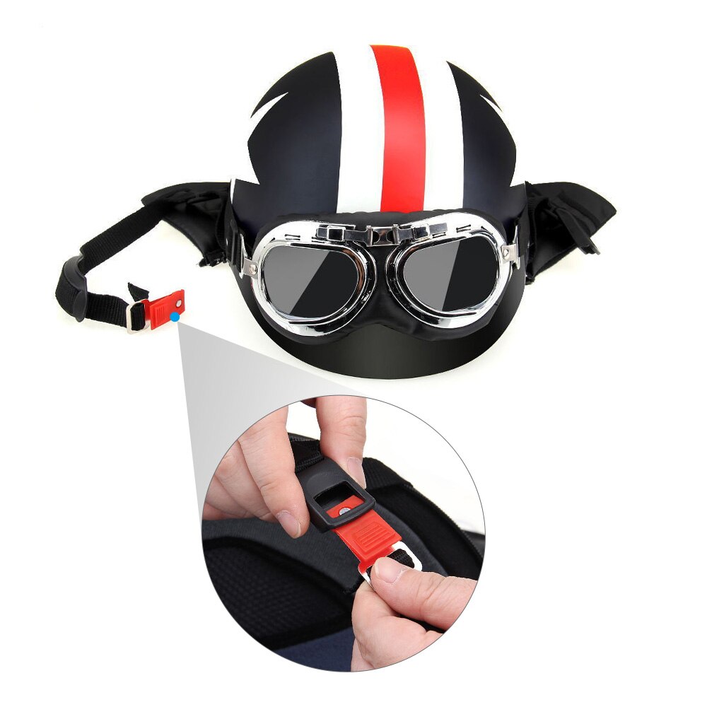 Half Open Gezicht Vintage Moto Rcycle Helm Half Helm Retro Moto Casco Capacete Moto Ciclistas Capacete Met Bril