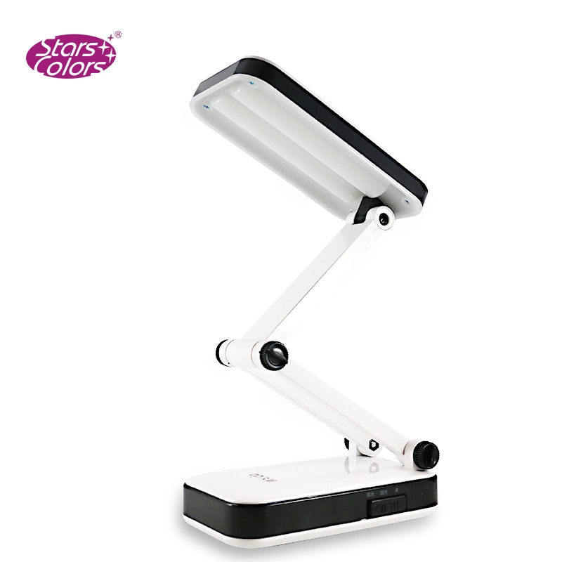 (90~240V / 2-Flat-Pin Plug) Foldable Rechargeable White Light Desk Lamp Eyelash Extension Flexible Eyelash LED Light