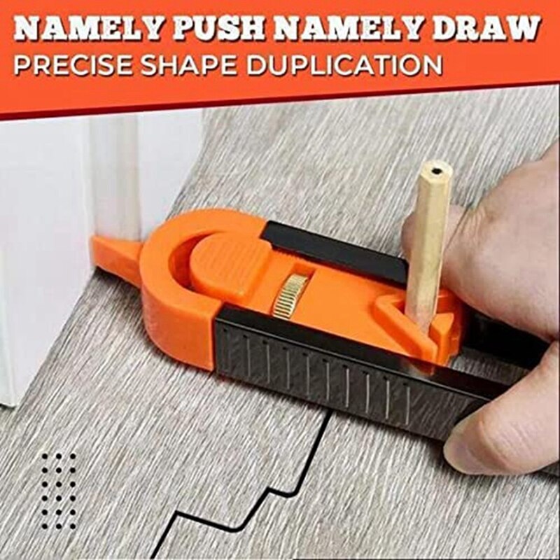 Profile Scribing Ruler Contour Gauge With Lock Skirting Scribe Use Measuring Shape Gauge Joinery Woodworking Tool 2Pcs