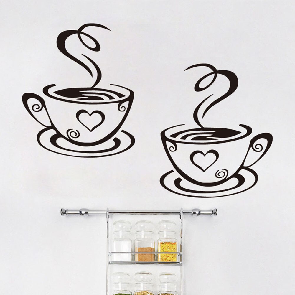 Kaffe wallstickers til køkkenet dekorative stickers vinyl wall stickers diy stickers boligindretning spisestue butik bar