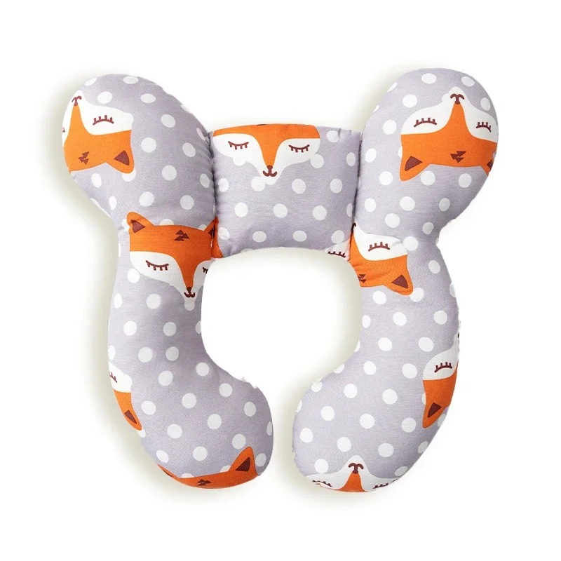 Cuscino per passeggino multifunzionale Nuovo cuscino a forma di U per bambini in cartone animato morbido cuscino per bambini da viaggio per auto