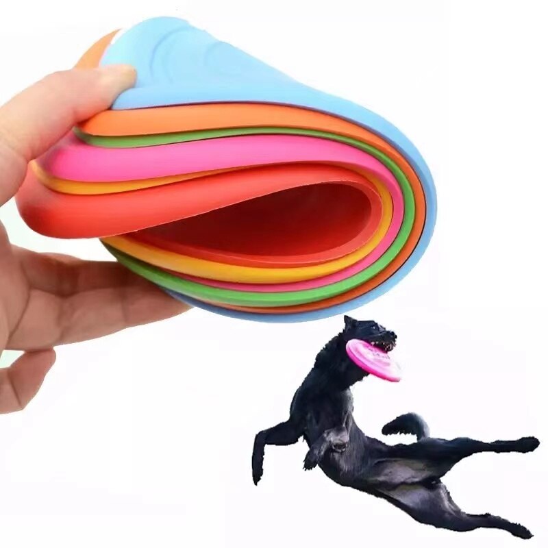 Fargerik leke for valp hund tallerken spill hunder leker store kjæledyr trening flying disk tilbehør fransk bulldog pitbull varer