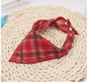 Baberos de algodón para bebés, paños de eructo para niños, toalla de Saliva a cuadros ajustable, pañuelo para niña, Baberos triangulares para recién nacidos: 3