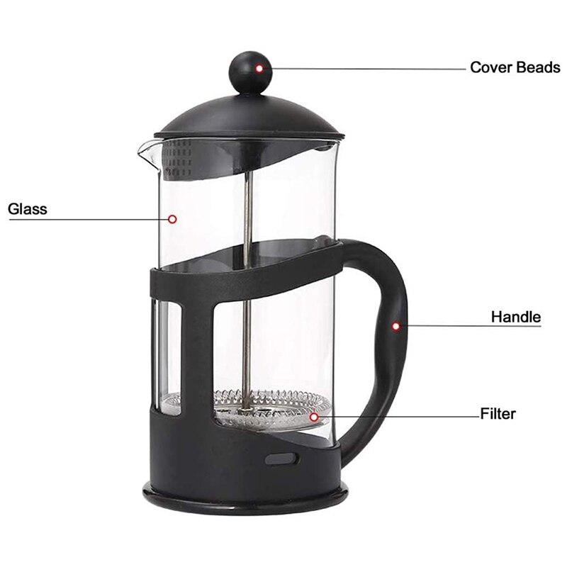 French Press Tea & Coffee Maker,Coffee Plunger, 20 Oz(600 ML), Black