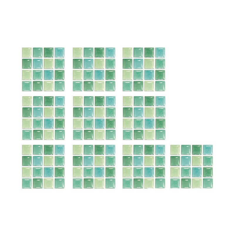 Azulejos de Gel mágicos para cocina y baño, baldosas de mosaico autoadhesivas, papel tapiz de cristal de ladrillo contra salpicaduras, 10 Uds.: green