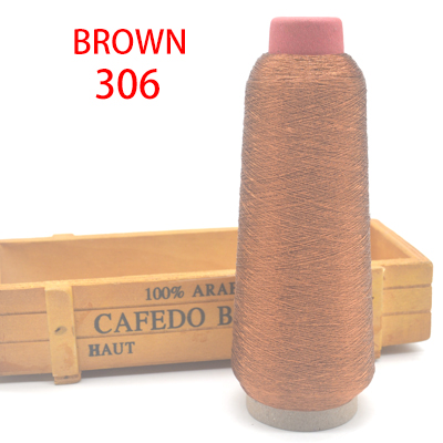 3200M/Roll DMC Metallic Embroidery Crochet Knitting Yarn Cross Stitch Metallic Yarn Threads Sewing accessory diy: Brown 306