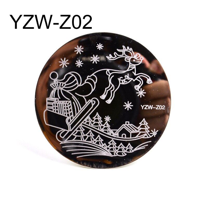 Nail Art Stamping Plate Flower Animal Lace Year Merry Christmas Nail Template Stamp Image Manicure Stencil: YZW-Z02