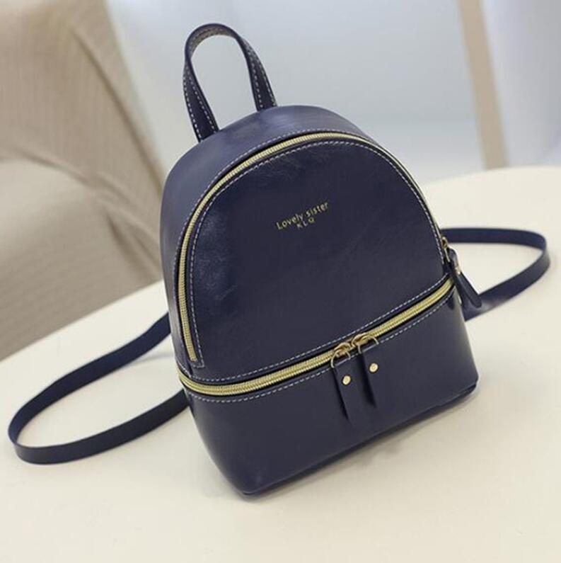 Yogodlns Neue Frauen Rucksack Mini Weichen berühren Multi-Funktion Kleine Rucksack Weibliche Damen Schulter Tasche Mädchen Handtasche: dunkel blau