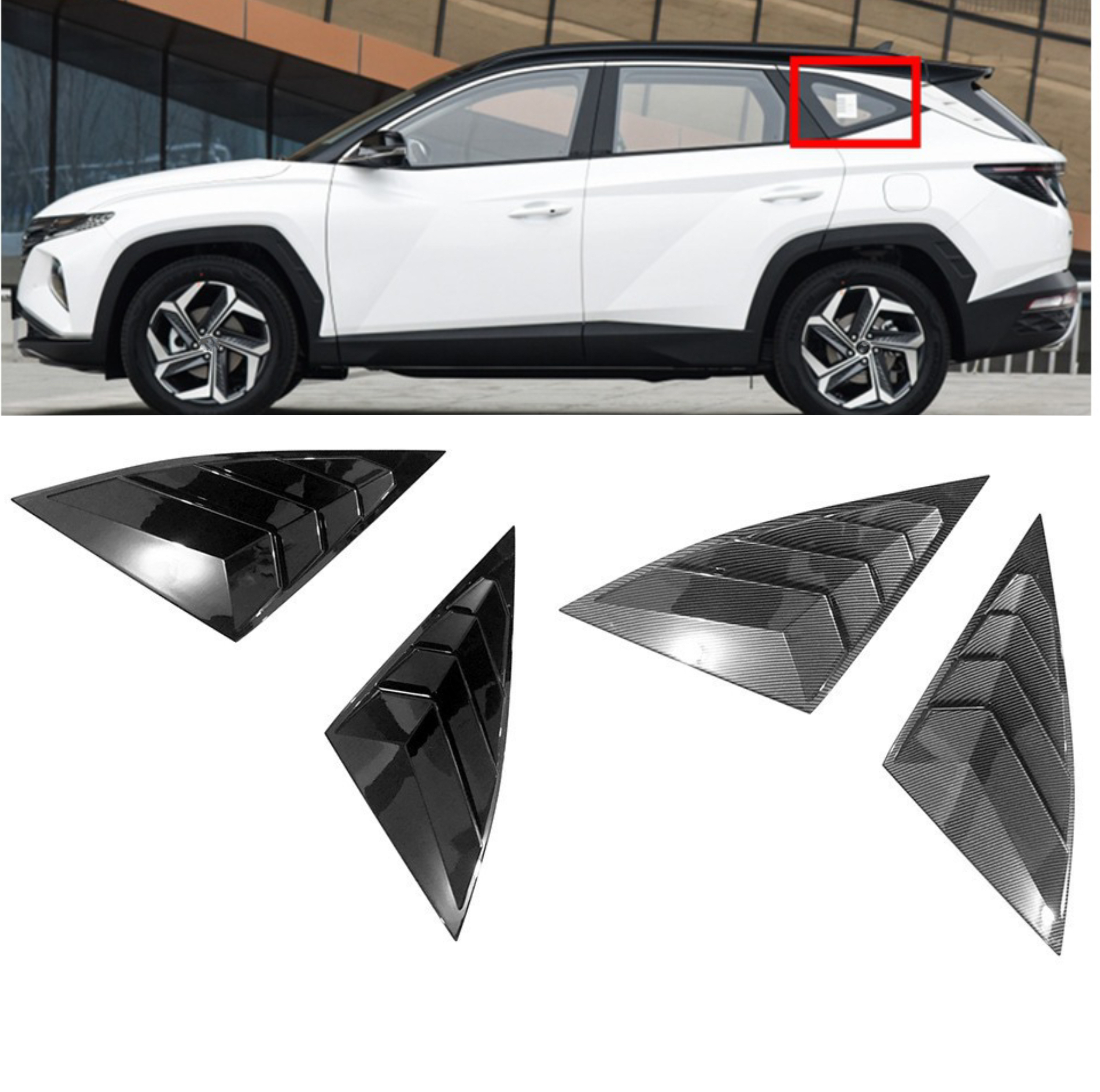 For Hyundai Tucson NX4 - Rear Window Vent Shutter Louver Cover Trim Car Exterior Not fit for European！