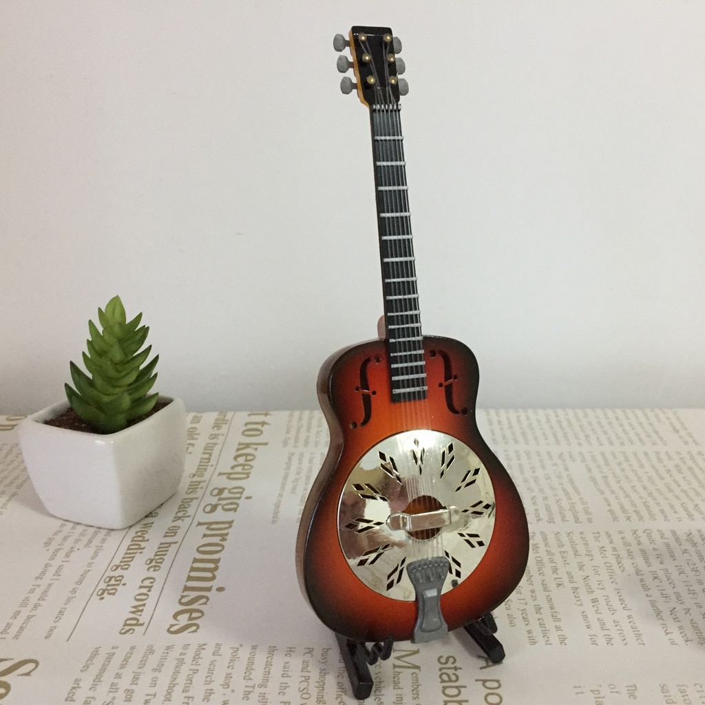 Handmade Wooden Electric Guitar Model with Stand for 1/6 Action Figures 12'' Dolls Accessories #5