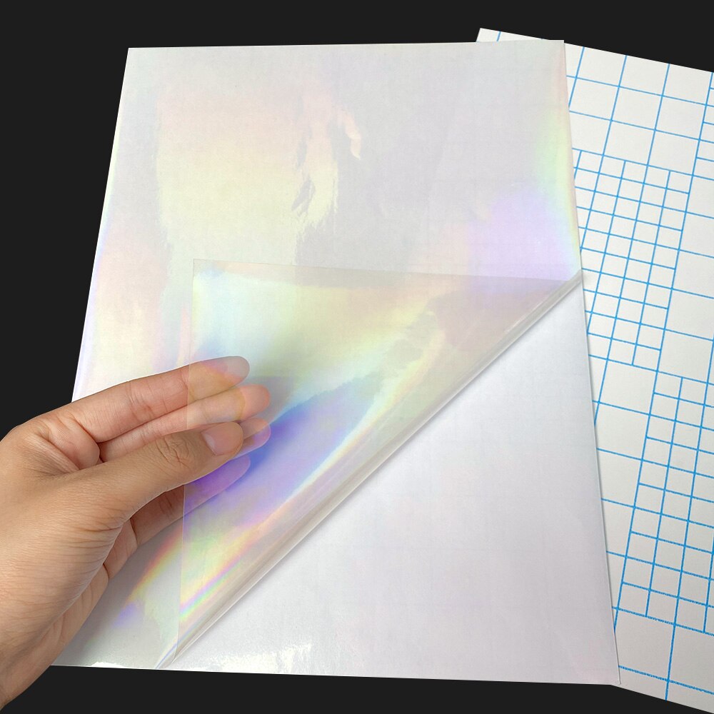 10 blätter Gebrochen Glas Hologramm Kalt Laminierung Film Aufkleber A4 Blätter Stern glänzend Punkte DIY Paket Karte Foto Holographische Film
