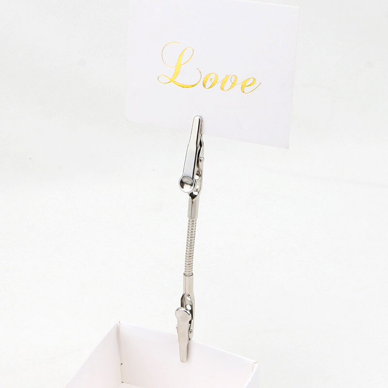 20pcs Double Head Clip DIY Craft Wire Clip Paper Card Note Picture Memo Holder Clips Party Alligator Clamp