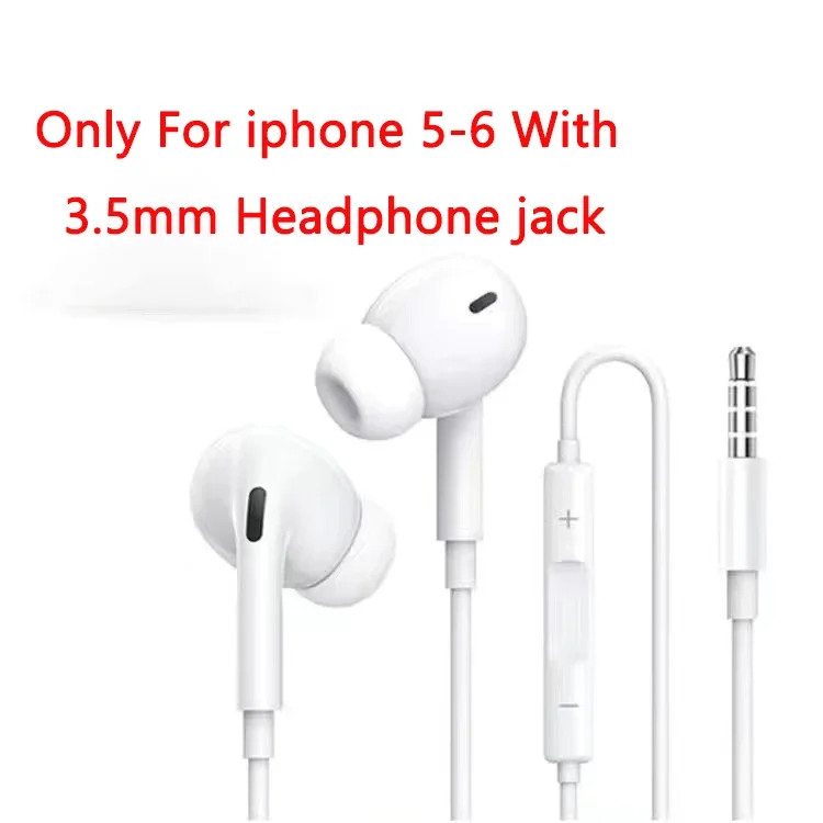 Originele Hoofdtelefoon Voor Apple iPhone 16 15 Pro Max 14 13 12 11 USB-C Lightning 3.5mm Bedrade Koptelefoon X XR 7 8 Telefoon Accessoires: WHITE