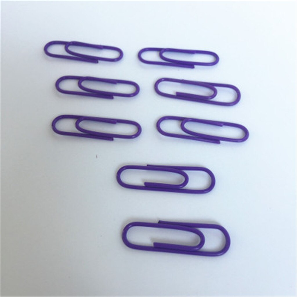 100pcs Purple Office Paper Clip School Supplies Study Article Office Tools Desktop Supplies File Storage Folder#p30