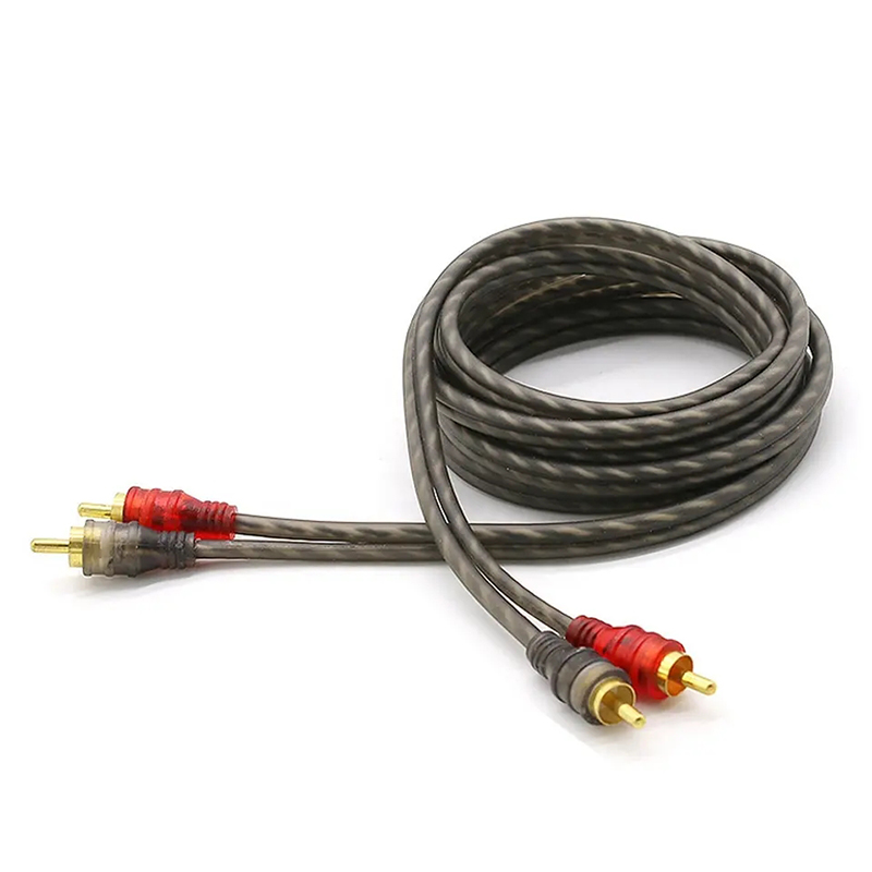 Cable de señal de audio Ofc 2 macho a 2 macho cable RCA de audio para coche amplificador conector RCA 0,5 m/1,2 m/2m/3m/5m cable RCA para coche