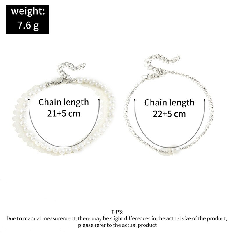 Modyle moda perla cavigliera donna braccialetto alla caviglia spiaggia imitazione perla sandalo a piedi nudi cavigliera catena gioielli piede