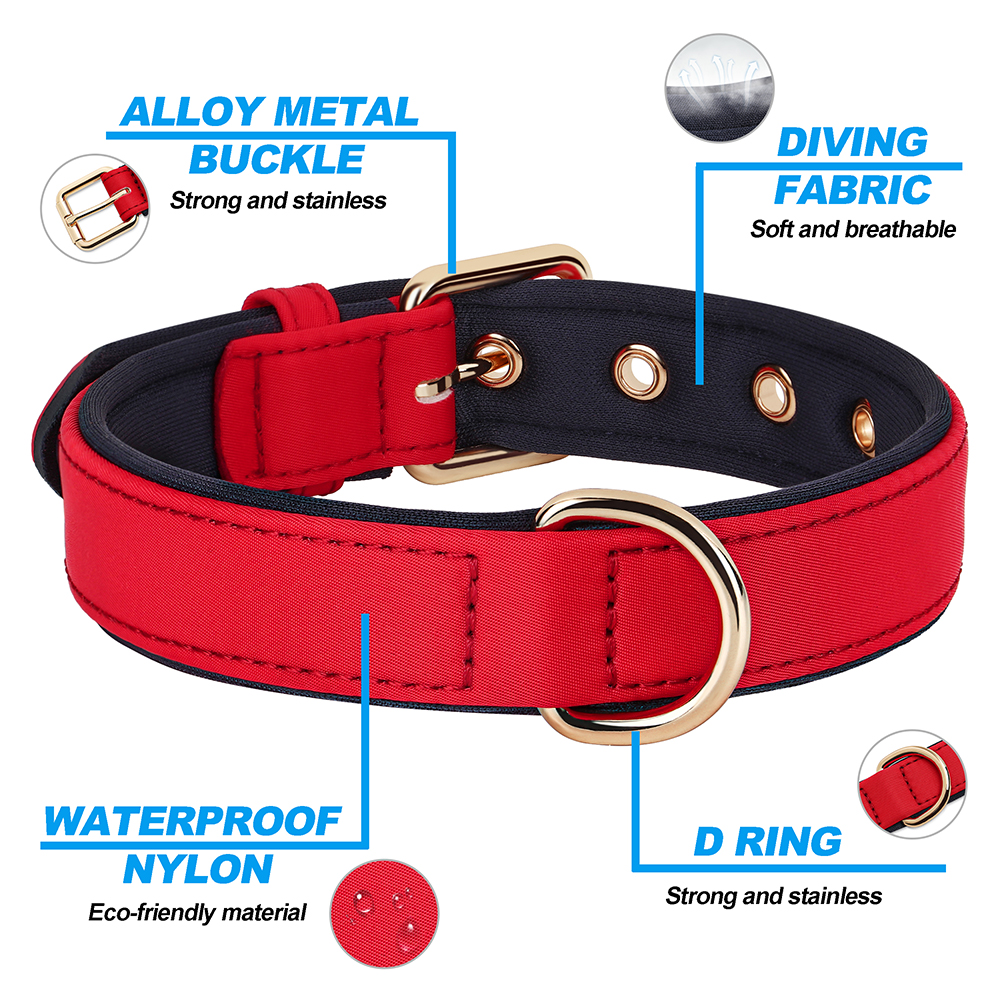 Collier en nylon imperméable pour chien, 8 couleurs, doux, rembourré, respirant, colliers pour animaux de compagnie, petits et moyens chiens, Chihahua, PDPDog, accessoires