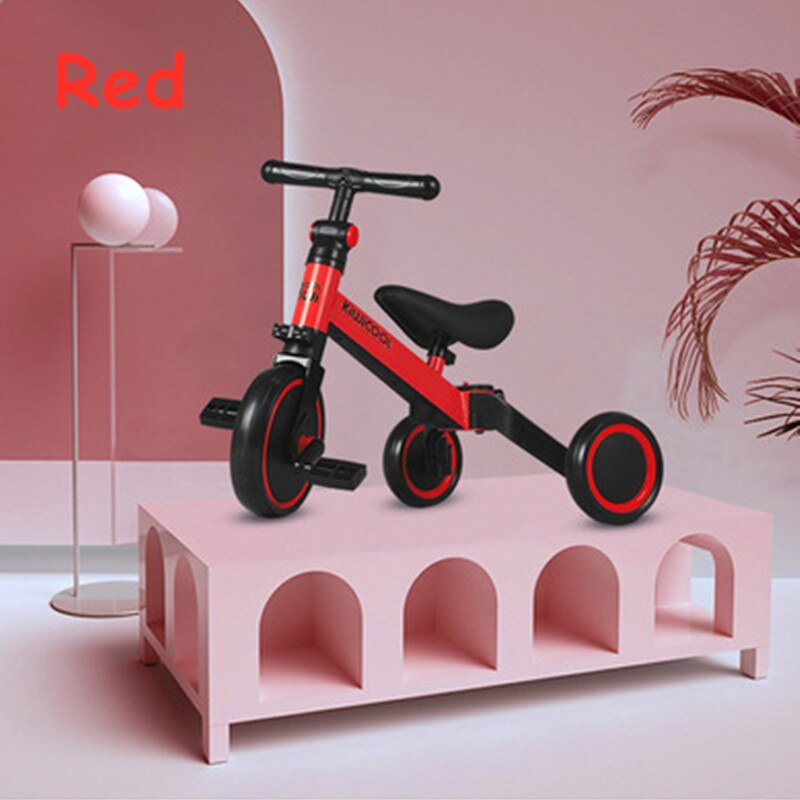 Infant Glänzende kinder Dreirad 3-in-1 kinder Roller Balance Bike 1-6 Jahre Fahrt auf Auto 3 Räder Nicht-aufblasbare: Red