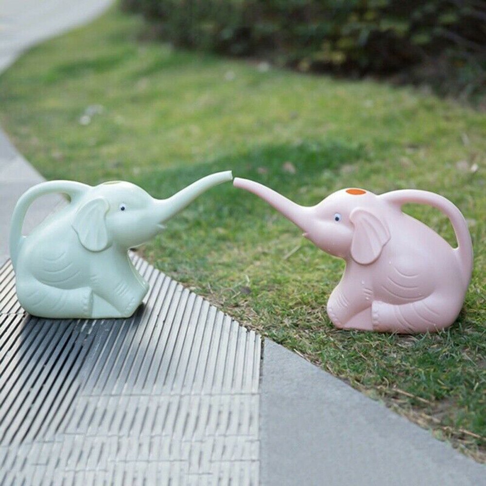 Sød elefant form vandkande mini plastik planter sprinkler bærbart vanding udstyr havearbejde forsyninger