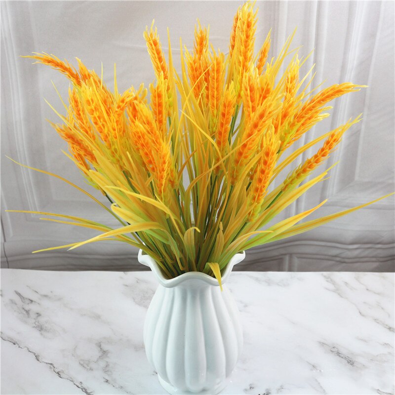 Artificial Wheat Bouquet Plant Plastic Flower Wreath Wedding Party Decoration DIY Craft Scrapbook Home Decor