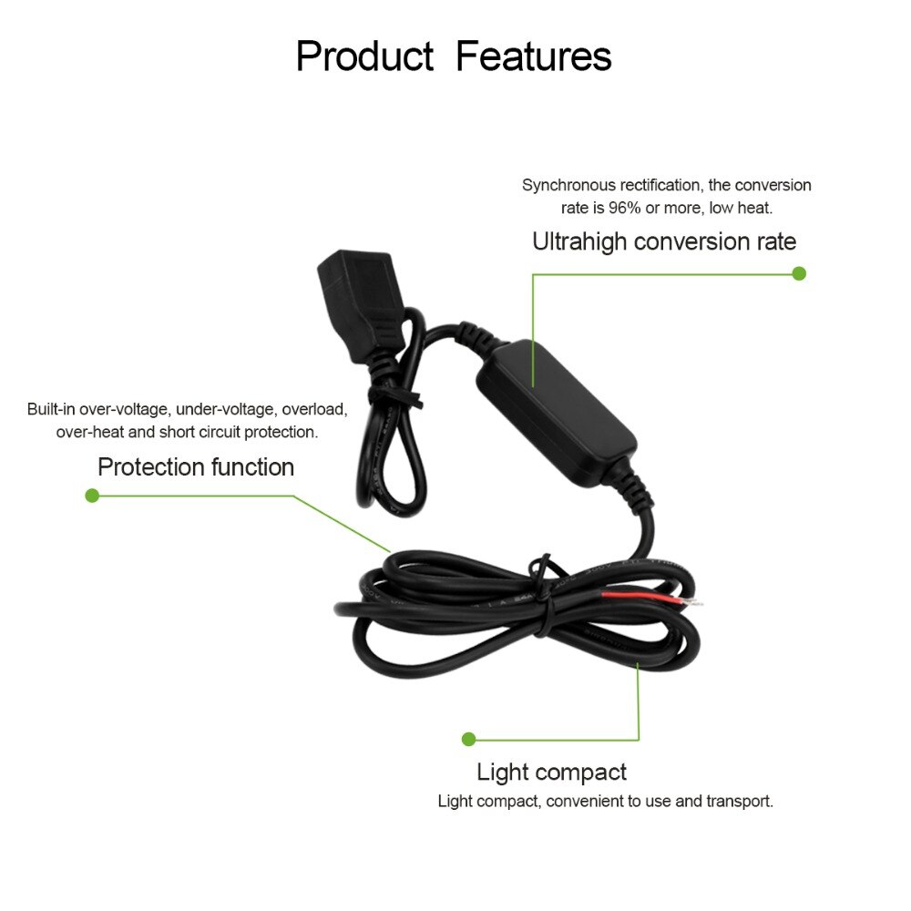 Usb bil dc omvandlare transformator buck modul  dc 12v to 5v 3a usb laddare step down spänningsregulator