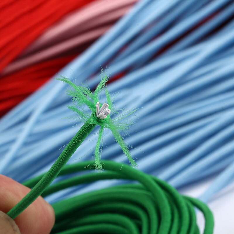 43 meter 2mm miljøvennlig rund gummi elastisk snor stretch elastiske bånd tau smykker armbånd lage plagg tag gjør selv håndverk