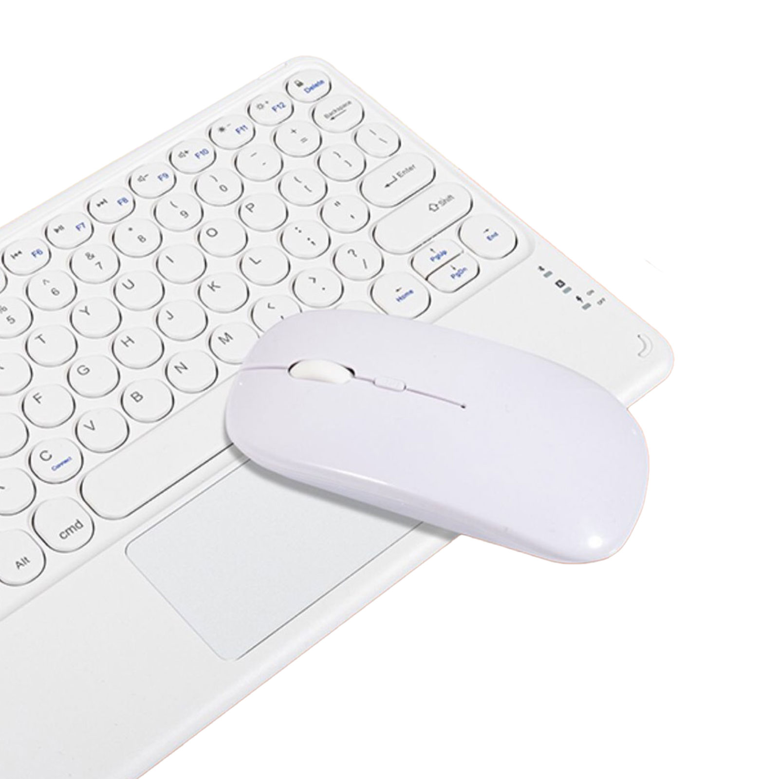 Wireless BT Keyboard Teclado Retro Round Key Keyboard And Mouse Set For Samsung Xiaomi Touchpad Tablet For IPad Keyboard