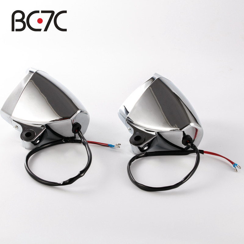 Motorcycle Retro Led Small Fog Headlight Modified Triangle Spotlight For Harley Honda Suzuki