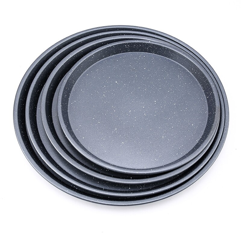Carbon Staal Pizza Pan Marmeren Non-stick Coating 4 Size Pie Gebak Gereedschappen Bakvormen Pan Diy Bakvorm Dikte 0.6Mm Levert