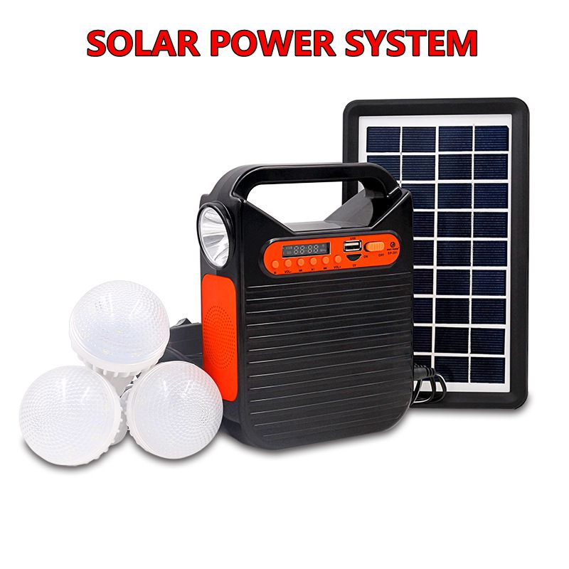 25W Zonne-energie Systeem Kit Emergency Dc Systeem Licht Set Solar Generator Fm Radio Usb Card Power Generatie Met zonnepaneel