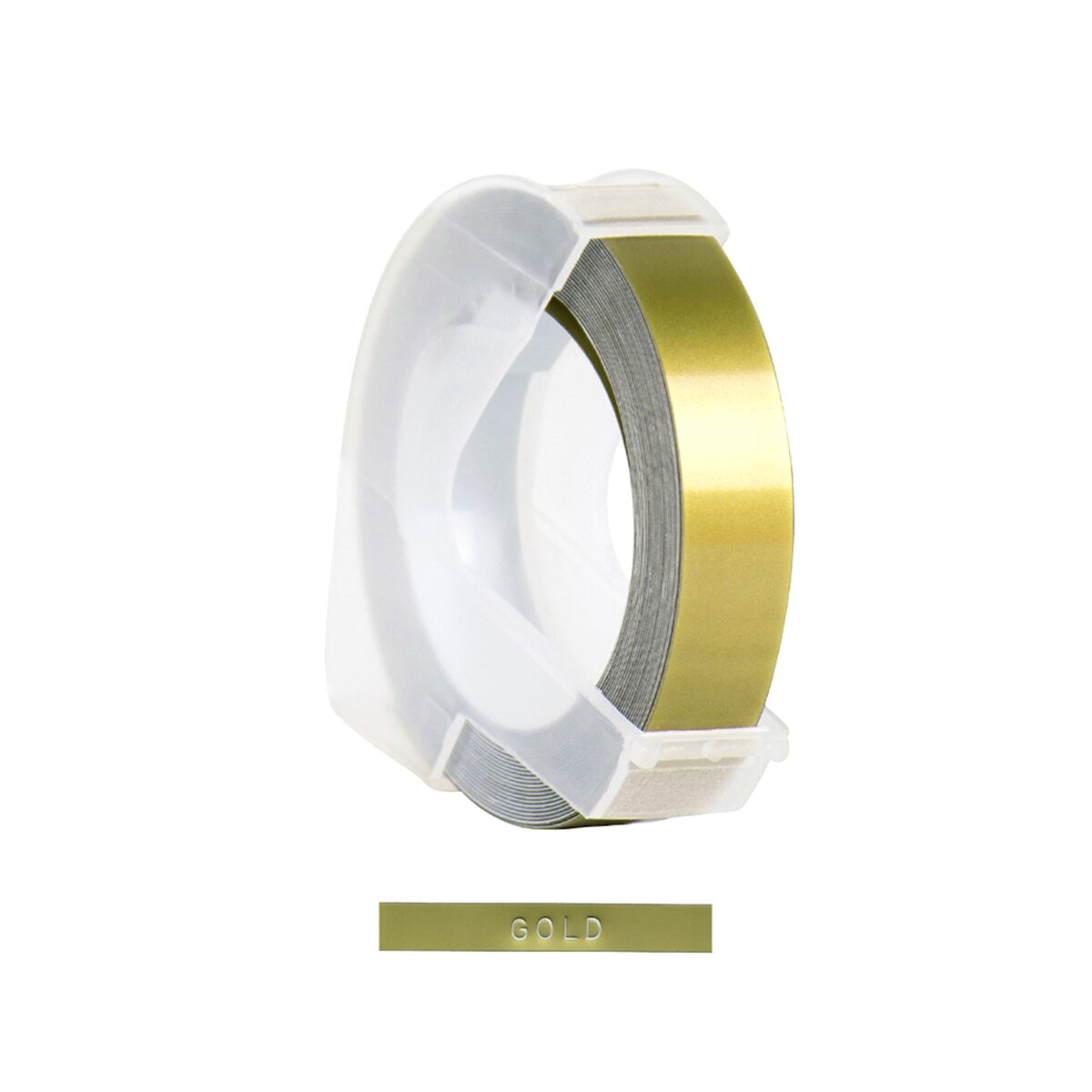 3D Plastic Embossing Label Tape Refill for DYMO 12965 1610 Label Maker with 3/8 Inch * 9.8 feet, 1 Roll: Gold