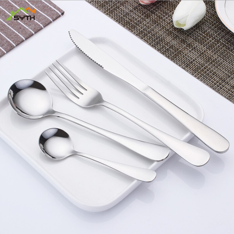 Thick stainless steel spoon High-end western tableware main round spoon Dessert spoon factory direct cute spoon