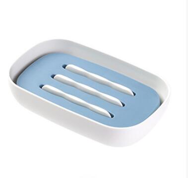 Dubbele laag zeephouder badkamer zeepkist koffer schotel container lade rek bord badkamer accessoires: Blauw