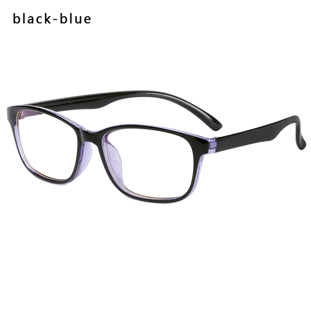 Unisex anti blå stråler computer briller blå lys blokerende briller mænd firkantet klar linse briller briller gaming briller: Sort-blå