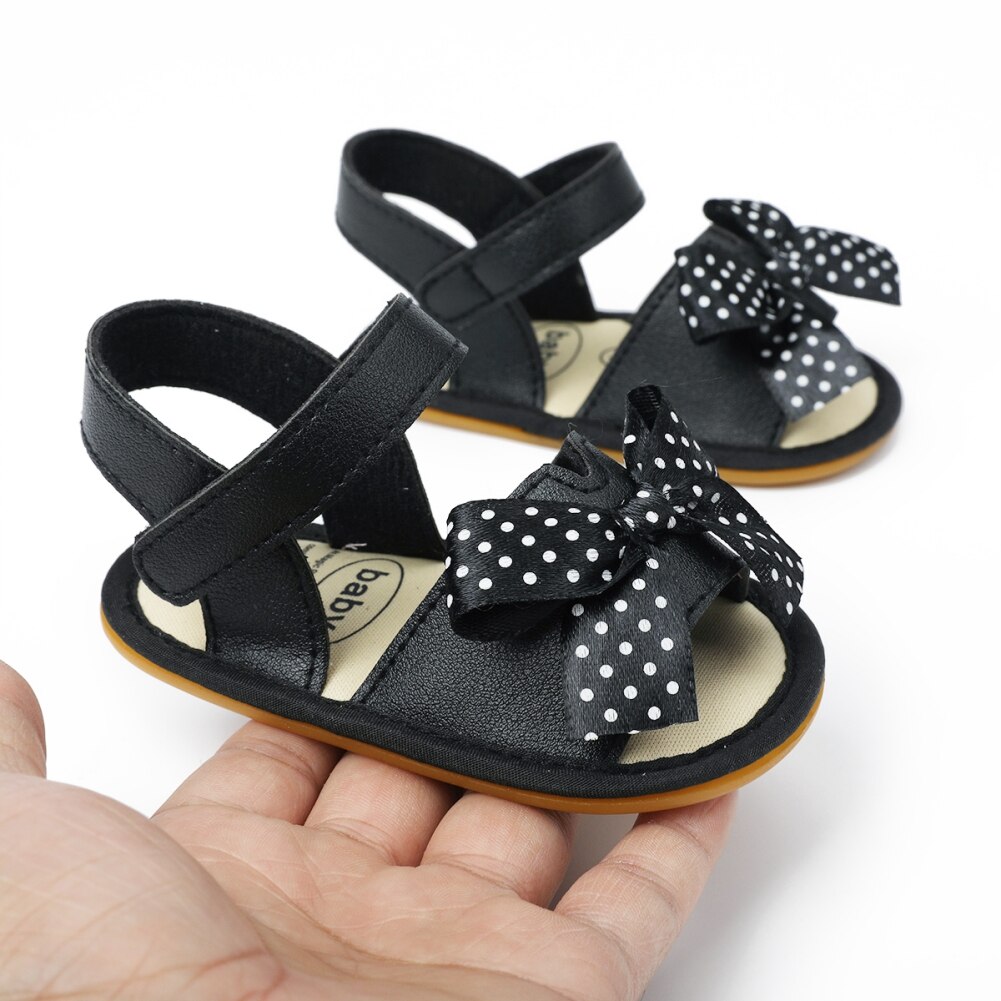 Sommer Kleinkind Baby Mädchen Sandalen lässig Polka Punkt Bogen Schuhe Anti-Unterhose neugeboren Kleinkind Prewalker Erste Wanderschuhe 0-18M