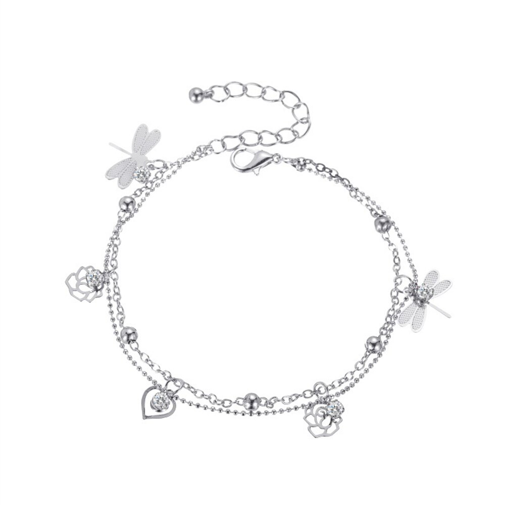 Bracelets de cheville en perles pour femmes, chaîne de cheville, style bohémien, bleu, été, pieds nus sur les jambes, sandales, coquillage sable, plage, pour filles: 80106 silver