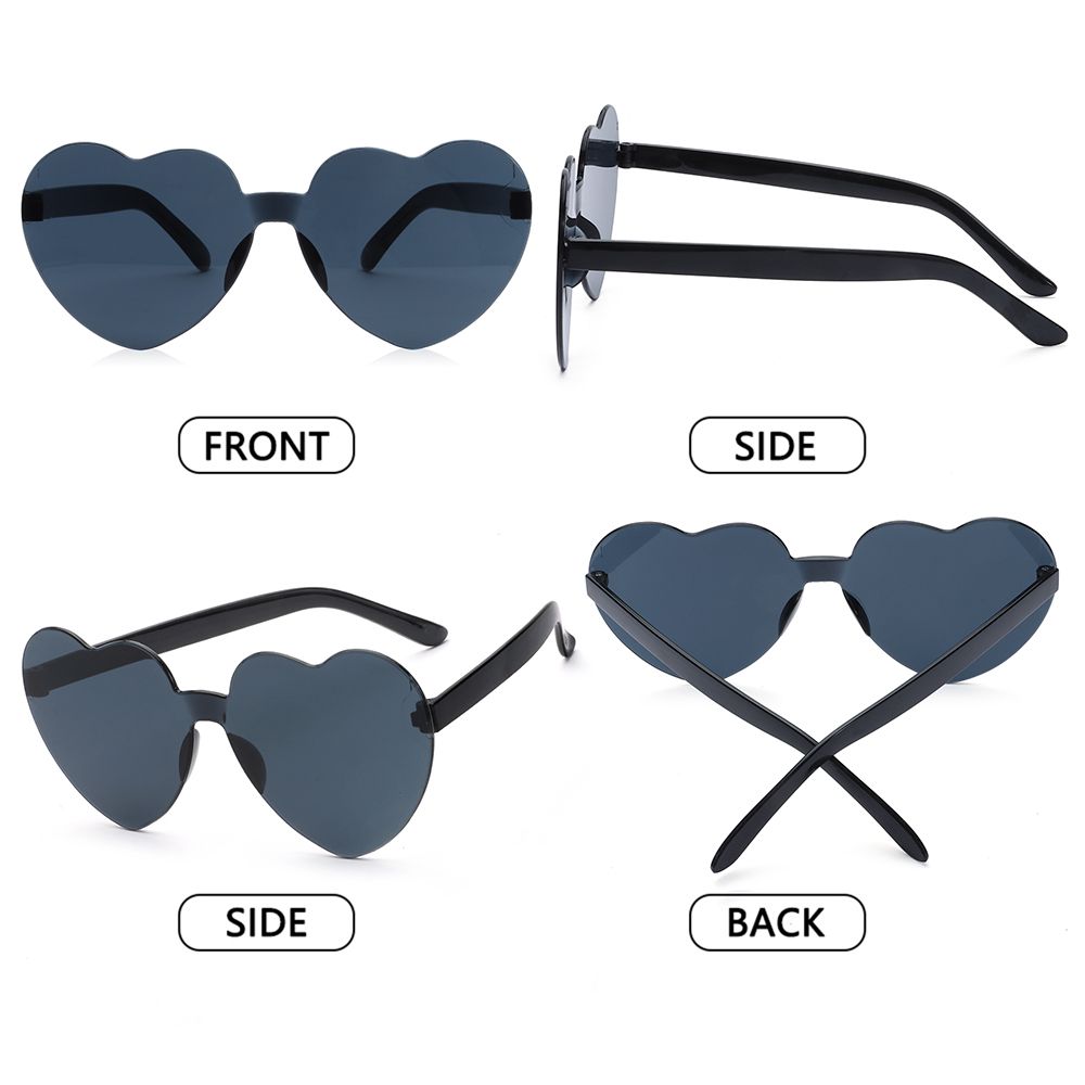 Hartvorm Zonnebril Randloze Transparante Bril Liefde Candy Kleur Bril Party Gunsten Lens voor Vrouwen en Mannen (Roze Hartvorm Zonnebril Randloze Transparante Bril Liefde Candy Kleur Bril Party Gunsten Lens voor Vrouwen en Mannen (Roze