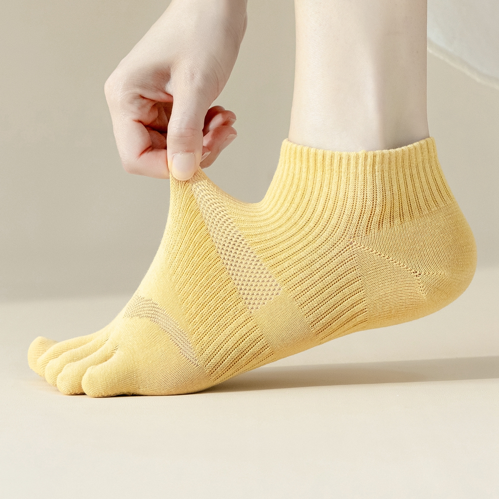 5 Paar Katoenen Teensokken Dames - Lage Sokken met Losse Tenen - Anti-slip Mesh Zomersokken