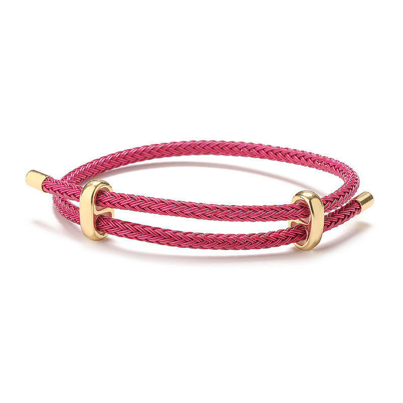 BenS fil corde Bracelet pour femmes coloré à la main bricolage hommes Bracelets réglable corde Bracelet bijoux B13: Zinc blanc bleu plaqué