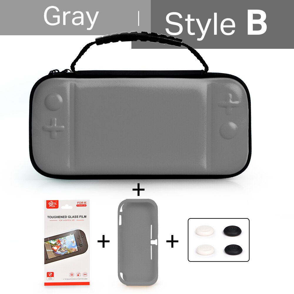 For Nintend Switch Lite Portable Bag Storage for Switch Mini Protector Case for Nintendo Switch Mini Accessories: H-Gray-3in1