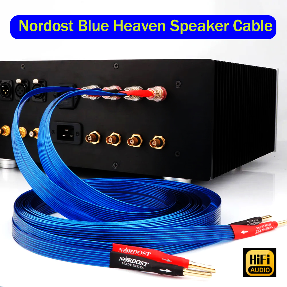 Pair Nordost Blue Heaven Speaker Cable Hifi Audio Audiophile Cable Falt Loudspeaker Wire Amplifier Banana plug to Spade Line 3M